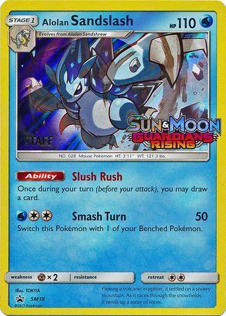 Alolan Sandslash (SM18) (Staff Prerelease Promo) [Sun & Moon: Black Star Promos] - for just $48.40! 