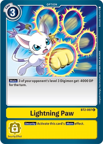 Lightning Paw [BT2-097] (Revision Pack 2021) [Release Special Booster Promos] - Just $0.09! Shop now at Retro Gaming of Denver