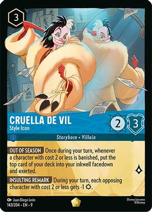 Cruella De Vil - Style Icon (143/204) - Fabled Cold Foil - for just $1.21! 