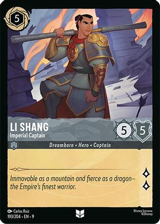 Li Shang - Imperial Captain (193/204) - Fabled Cold Foil - for just $0.06! 