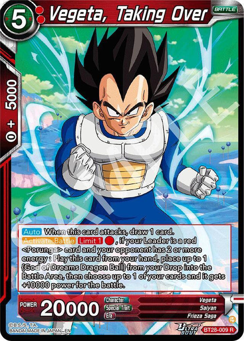Vegeta, Taking Over (BT28-009) [Prismatic Clash] - for just $0.15! 