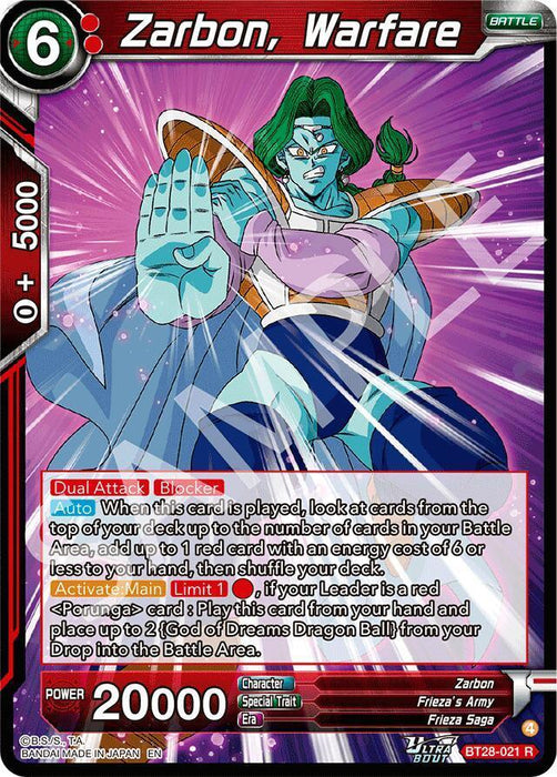 Zarbon, Warfare (BT28-021) [Prismatic Clash] - for just $0.15! 