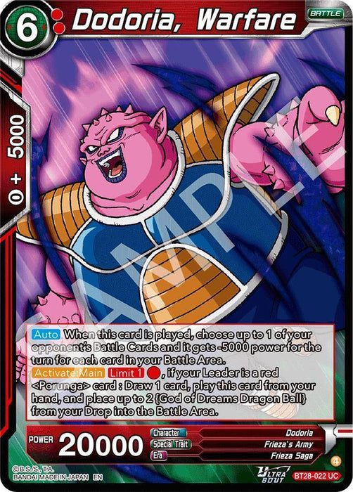 Dodoria, Warfare (BT28-022) [Prismatic Clash] - for just $0.15! 