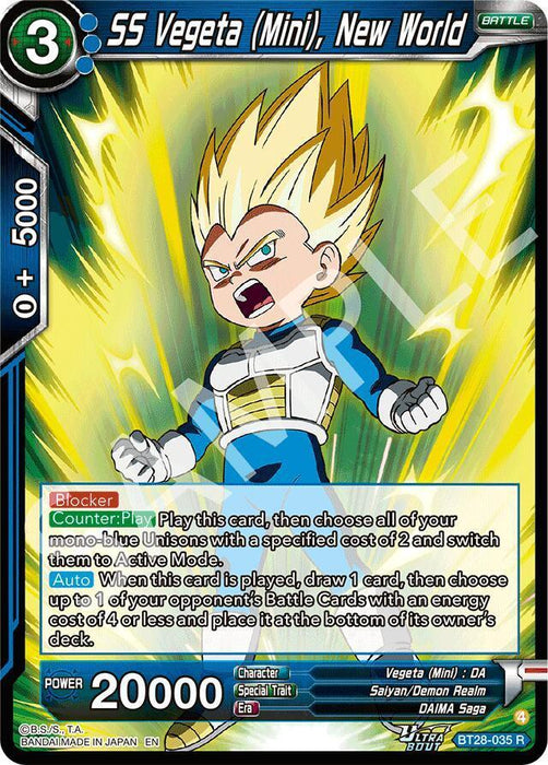 SS Vegeta (Mini), New World (BT28-035) [Prismatic Clash] - for just $0.10! 