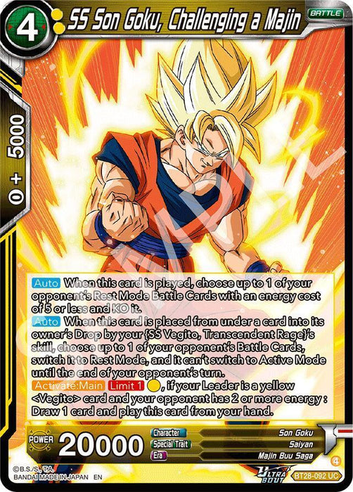 SS Son Goku, Challenging a Majin (BT28-092) [Prismatic Clash] - for just $0.20! 