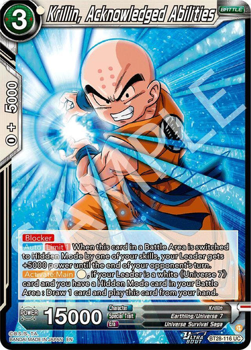 Krillin, Acknowledged Abilities (BT28-116) [Prismatic Clash] - for just $0.15! 