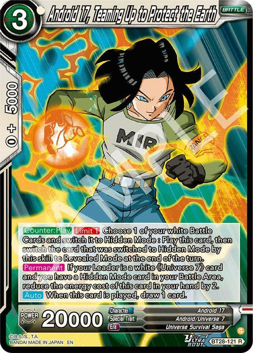 Android 17, Teaming Up to Protect the Earth (BT28-121) [Prismatic Clash] - for just $0.15! 