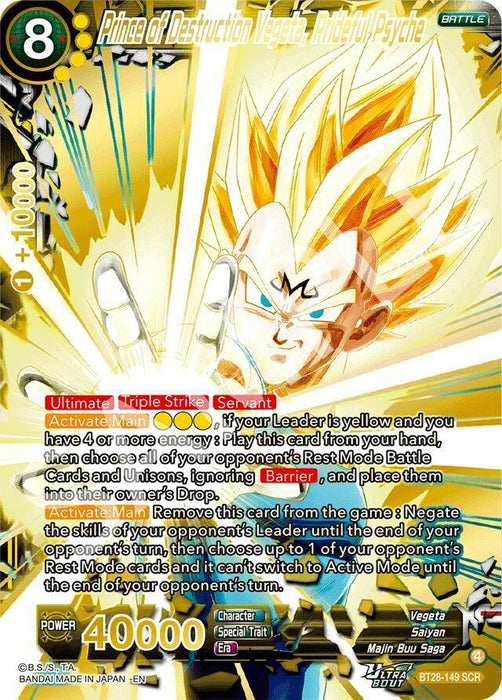Prince of Destruction Vegeta, Prideful Psyche (BT28-149) [Prismatic Clash] - for just $34.90! 