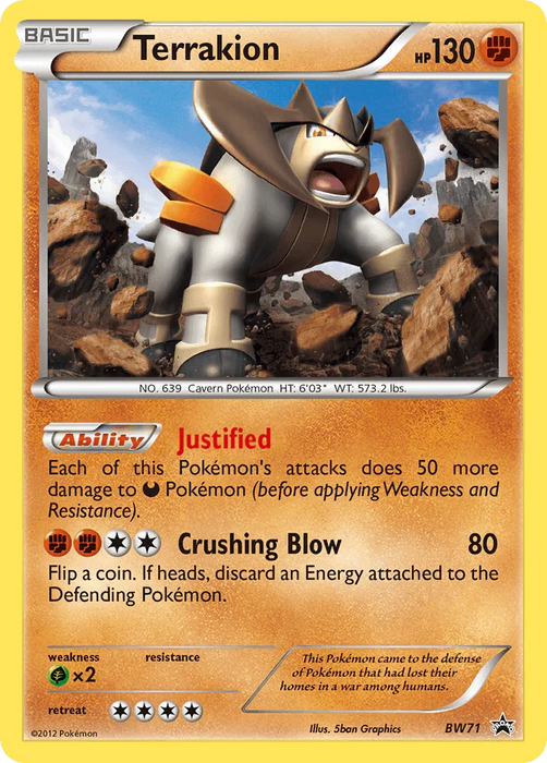 Terrakion (BW71) [Black & White: Black Star Promos] - for just $0! 