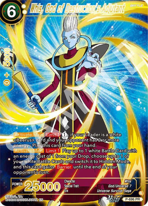 Whis, God of Destruction's Adjutant (Gold Stamped) (P-696) [Promotion Cards] - for just $3.20! 