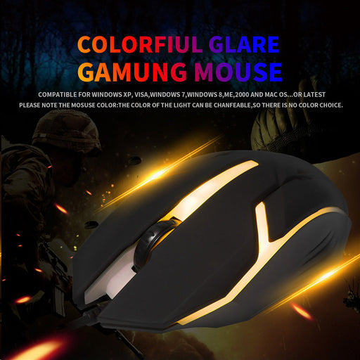 Wired Mouse Computer E-sports Colorful Breathing Light Luminous USB Office Gaming - for just $19! 