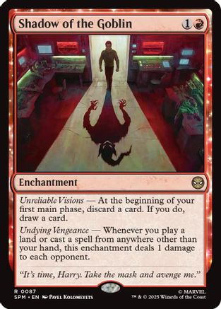 Shadow of the Goblin (SPM-087) - Marvel's Spider-Man Foil - for just $0.38! 