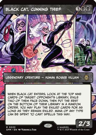Black Cat, Cunning Thief (Borderless) (SPM-222) - Marvel's Spider-Man Foil - for just $0.64! 