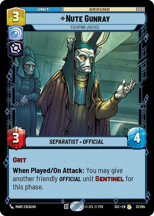 Nute Gunray - Escaping Justice (31/264) (31/264) [Secrets of Power] - for just $0.15! 