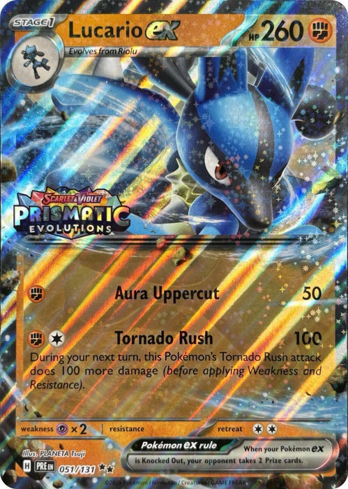 Lucario ex (051/131) (Prismatic Evolutions Stamp) [Miscellaneous Cards] - for just $0.45! 