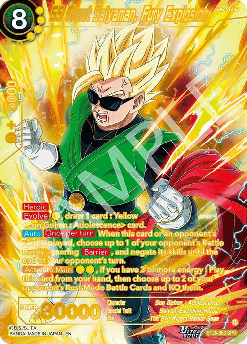 SS Great Saiyaman, Fury Explosion (SPR) (BT28-083) [Prismatic Clash] - for just $6.80! 