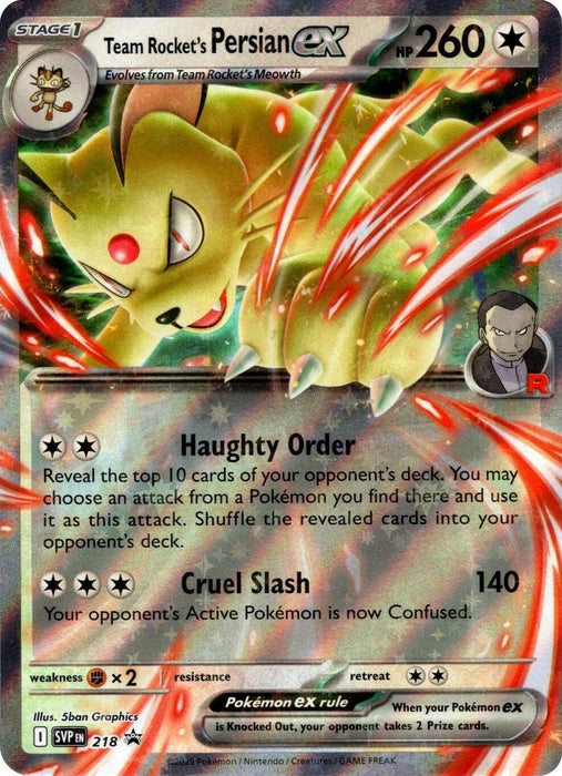 Team Rocket's Persian ex (218) [Scarlet & Violet: Black Star Promos] - for just $0.50! 