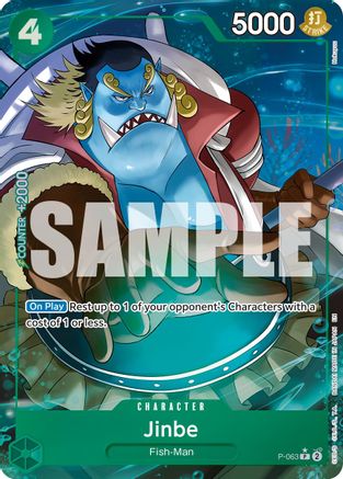 Jinbe - P-063 (Alternate Art) (P-063) - Premium Booster -The Best- Vol. 2 Foil - for just $0.82! 