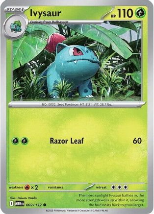 Ivysaur 002/132 - ME01 Mega Evolution Reverse Holofoil - for just $0.13! 