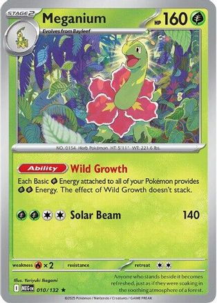 Meganium 010 - ME01 Mega Evolution Reverse Holofoil - for just $0.13! 
