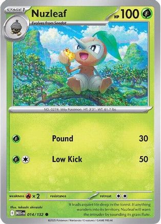 Nuzleaf 014 - ME01 Mega Evolution Reverse Holofoil - for just $0.03! 