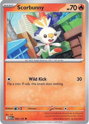 Scorbunny 026 - ME01 Mega Evolution Reverse Holofoil - for just $0.08! 