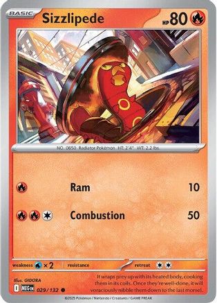 Sizzlipede 029 - ME01 Mega Evolution Reverse Holofoil - for just $0.08! 