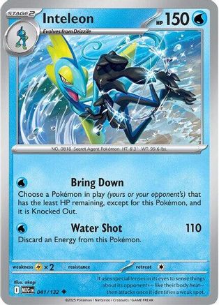 Inteleon 041/132 - ME01 Mega Evolution Reverse Holofoil - for just $0.08! 