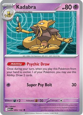 Kadabra 055 - ME01 Mega Evolution Reverse Holofoil - for just $0.13! 
