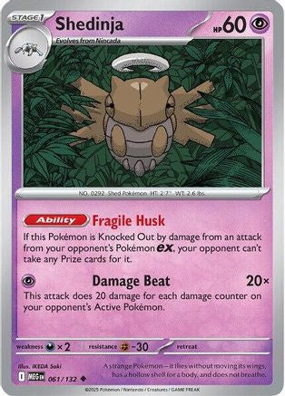 Shedinja 061/132 - ME01 Mega Evolution Reverse Holofoil - for just $0.10! 
