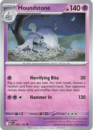 Houndstone 066/132 - ME01 Mega Evolution Reverse Holofoil - for just $0.08! 