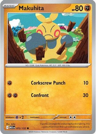 Makuhita 072 - ME01 Mega Evolution Reverse Holofoil - for just $0.10! 