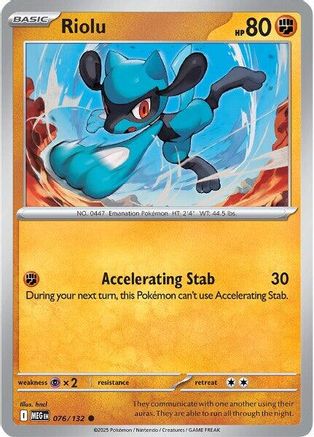 Riolu 076 - ME01 Mega Evolution Reverse Holofoil - for just $0.15! 