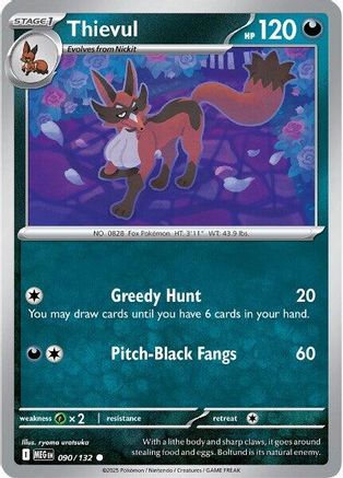 Thievul 090 - ME01 Mega Evolution Reverse Holofoil - for just $0.10! 