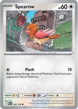 Spearow 102/132 - ME01 Mega Evolution Reverse Holofoil - for just $0.08! 