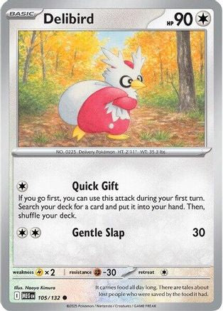 Delibird 105/132 - ME01 Mega Evolution Reverse Holofoil - for just $0.05! 