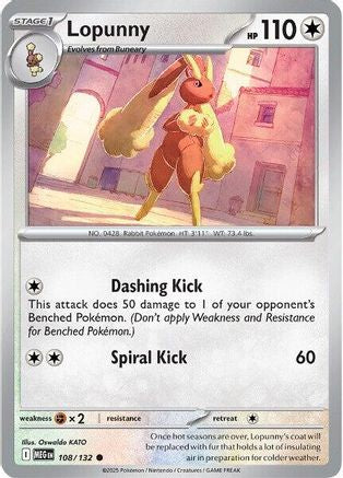 Lopunny 108 - ME01 Mega Evolution Reverse Holofoil - for just $0.10! 