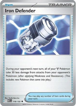 Iron Defender 118 - ME01 Mega Evolution Reverse Holofoil - for just $0.05! 