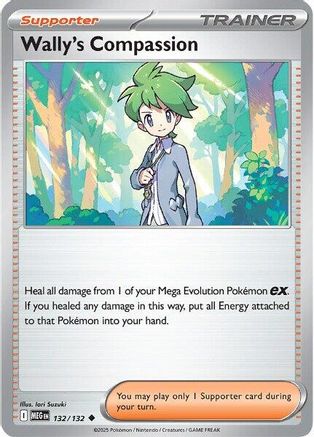 Wally's Compassion 132/132 - ME01 Mega Evolution Reverse Holofoil - for just $0.10! 