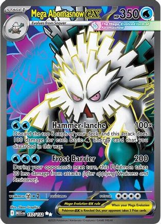 Mega Abomasnow ex 157/132 - ME01 Mega Evolution Holofoil - for just $0.95! 