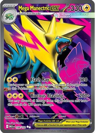 Mega Manectric ex 158/132 - ME01 Mega Evolution Holofoil - for just $1.41! 