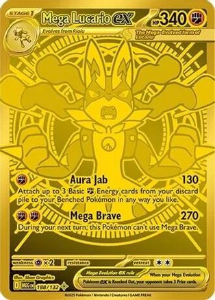 Mega Lucario ex 188/132 - ME01 Mega Evolution Holofoil - for just $145.23! 