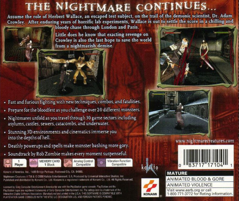 Nightmare Creatures II – PlayStation 1 (PS1) - for just $0! 