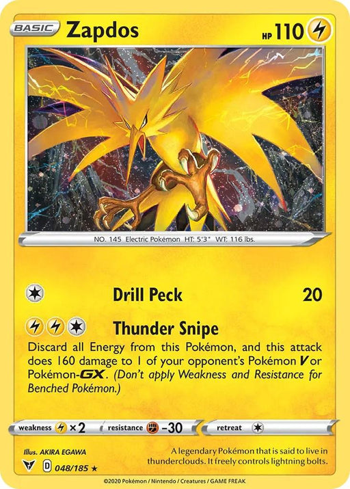 Zapdos (048/185) (Cosmos Holo) [Sword & Shield: Vivid Voltage] - for just $0.35! 