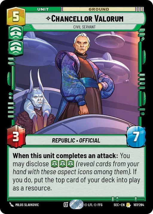 Chancellor Valorum (107/264) - Civil Servant (107/264) [Secrets of Power] - for just $0.15! 