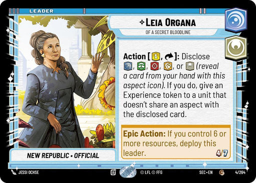 Leia Organa (4/264) - Of A Secret Bloodline (4/264) [Secrets of Power] - for just $0.10! 