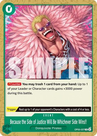 Because the Side of Justice Will Be Whichever Side Wins!! (Tournament Pack 2025 Vol. 4) (OP05-037) - One Piece Promotion Cards - for just $0.13! 