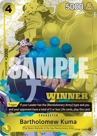 Bartholomew Kuma (Winner Pack 2025 Vol. 4) (OP09-108) - One Piece Promotion Cards Foil - for just $5.88! 