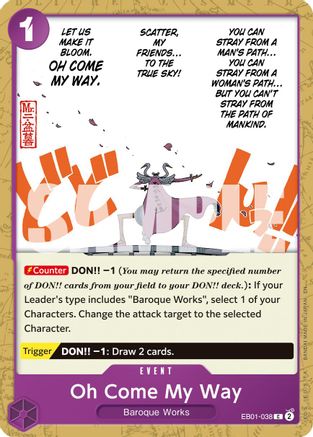 Oh Come My Way (Reprint) (EB01-038) - Premium Booster -The Best- Vol. 2 - for just $0.05! 