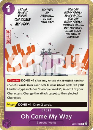 Oh Come My Way (Pirate Foil) (EB01-038) - Premium Booster -The Best- Vol. 2 Foil - for just $0.10! 